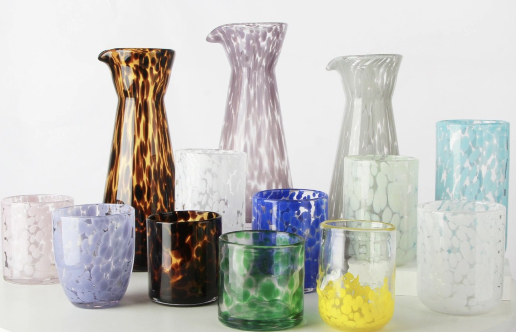 Hand Blown Confetti Glass set